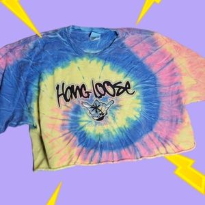 Vintage Hang Loose Slouch Crop Tie-Dye